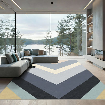 Subtle Chevron Stripe Geometric Rug