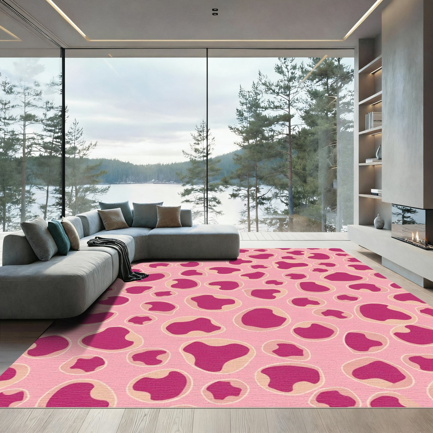 Pink Purple Organic Spot Rug