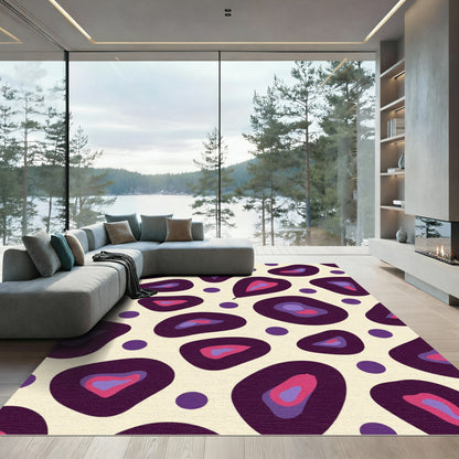 Deep Purple Abstract Spots Rug