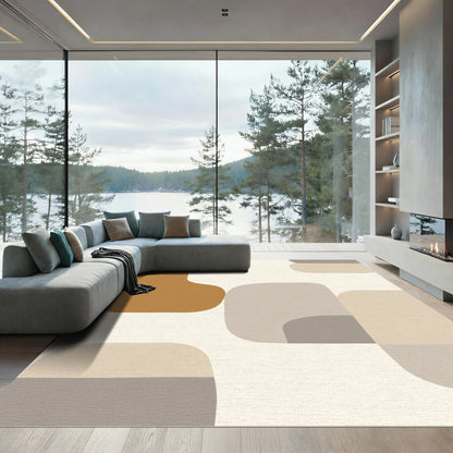 Earthy Abstract Organic Shape Rug