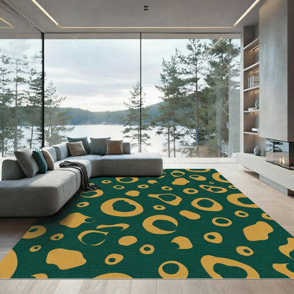 Organic Ochre Spots Emerald Field Rug