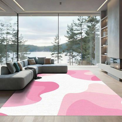 Pink Abstract Blob Gradient Rug