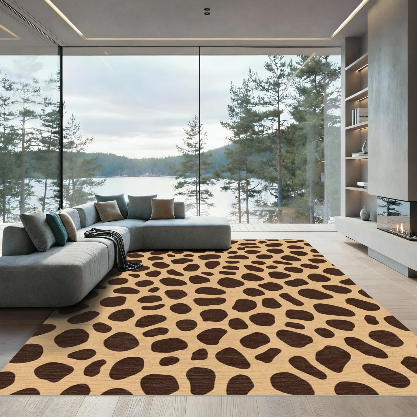 Brown Spots Tan Background Pattern Rug