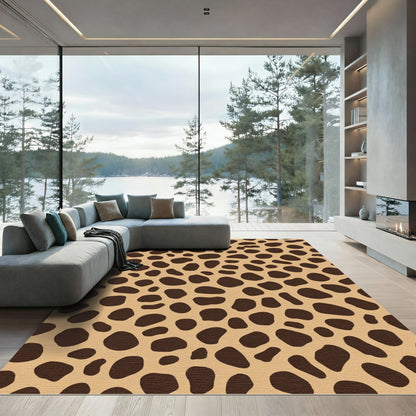Brown Spots Tan Background Pattern Rug