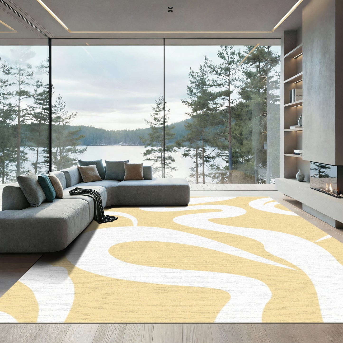 Pale Peach Organic Swirl Rug