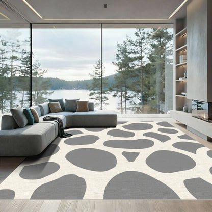 Gray Cream Animal Spot Arrangement Rug
