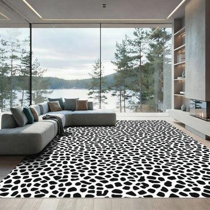 Black White Animal Spot Rug