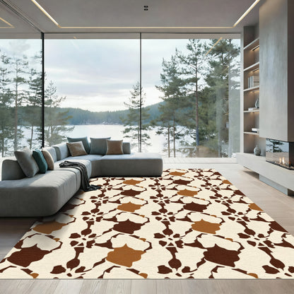 Earthy Tones Abstract Floral Connection Rug
