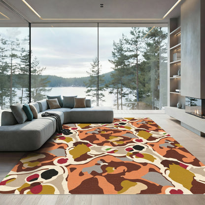 Abstract Organic Earth Tone Rug