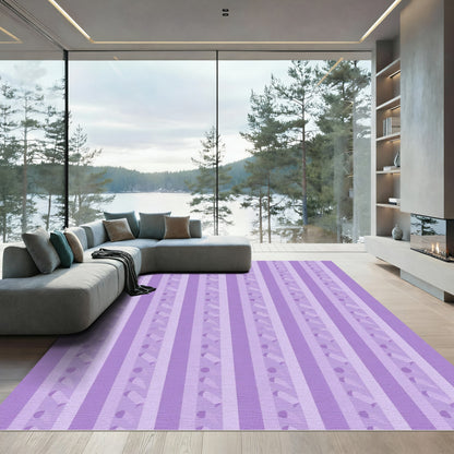 Lilac Vertical 3D Ribbon Stripe Rug
