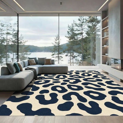 Bold Navy Leopard Spots Rug
