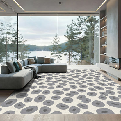 Neutral Gray Speckled Organic Flow Rug