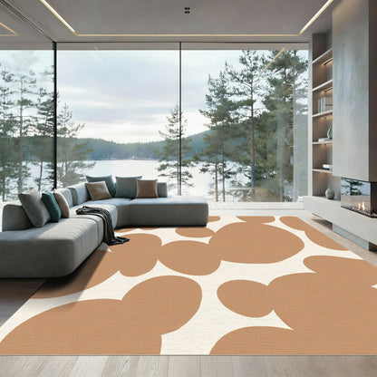 Brown Abstract Cloud Organic Shape Rug