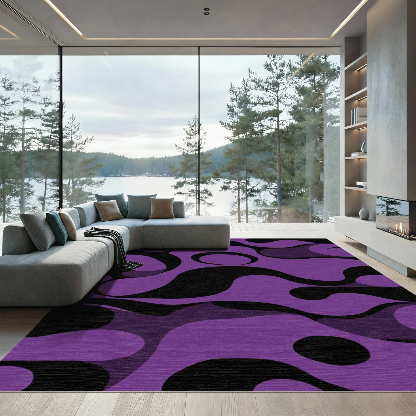 Bold Purple Organic Wave Rug