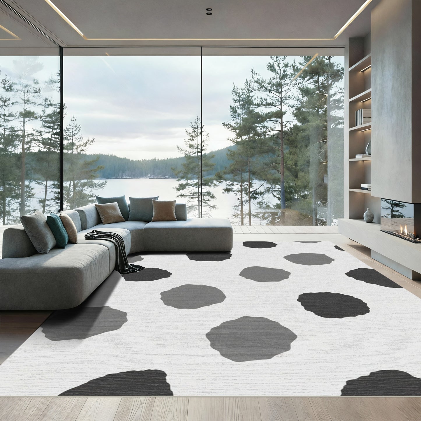Monochromatic Blob Circles Rug