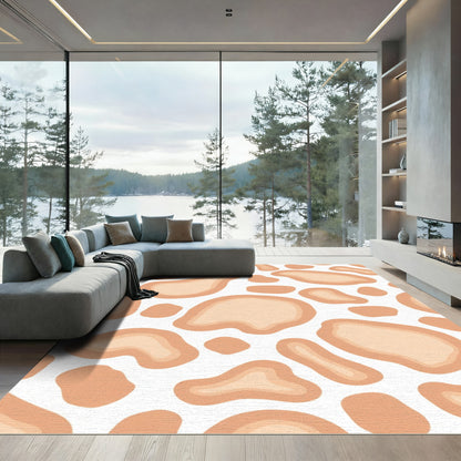 Abstract Ochre Layered Spots Rug