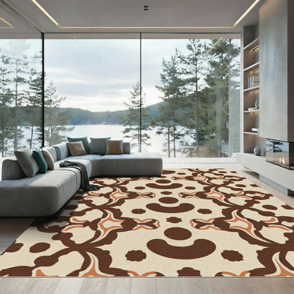 Retro Brown Cream Arch Vine Rug