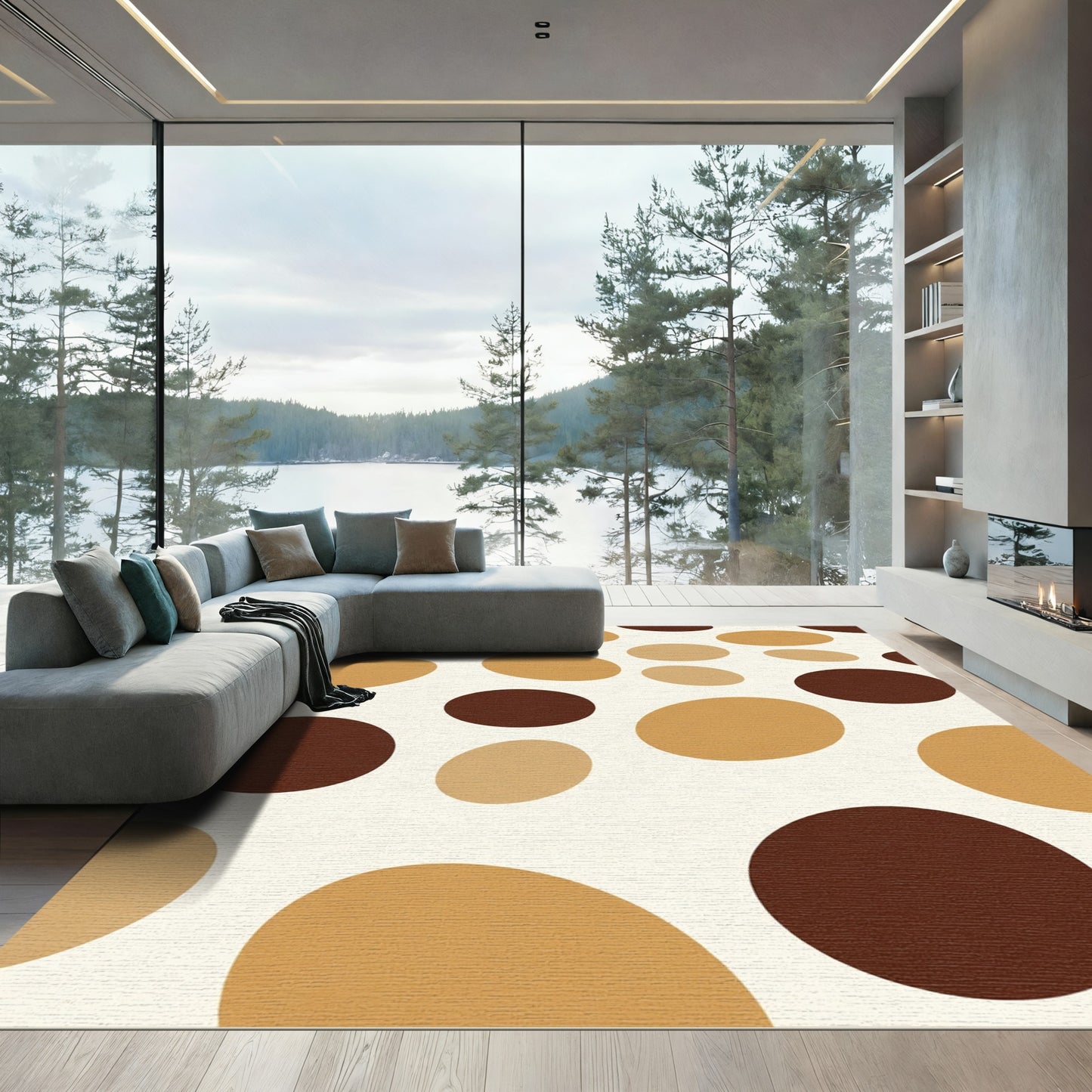 Earthy Oval Spots Scatter Rug