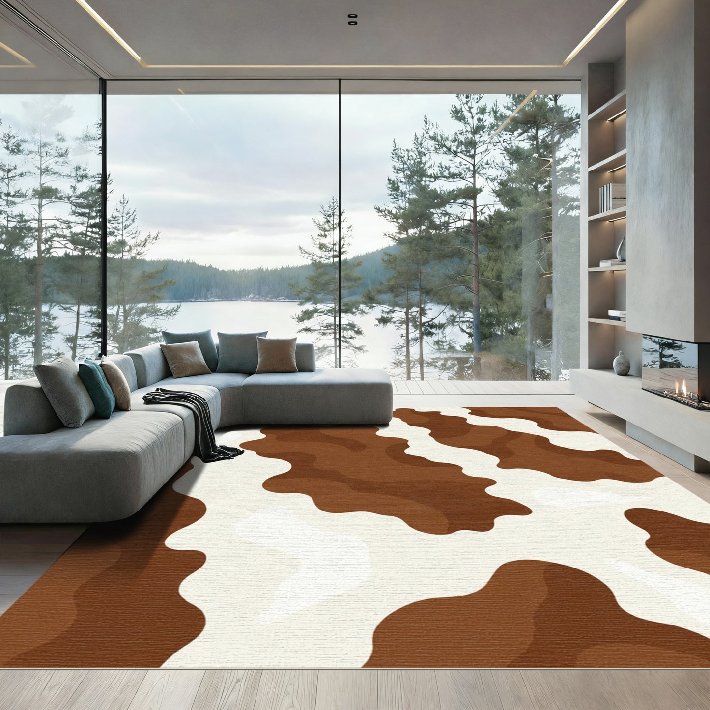 Brown and Cream Gaucho Spots Rug