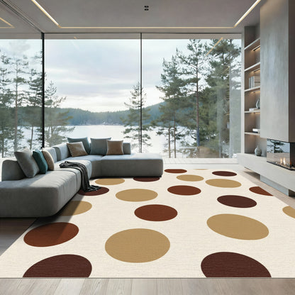 Earthy Brown Polka Dot Scatter Rug
