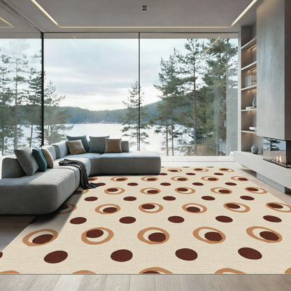 Earthy Dot And Circle Pattern Rug