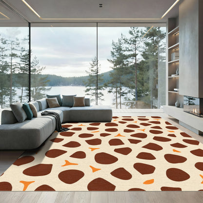 Brown And Orange Organic Spots Rug