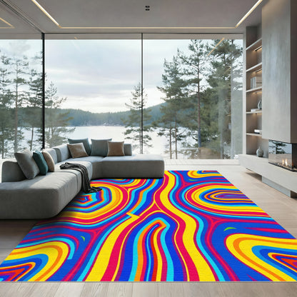Vibrant Wavy Stripe Ambiance Rug