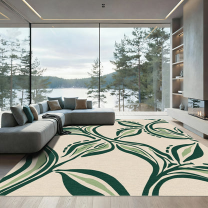 Cream Botanical Intertwined Vine Rug