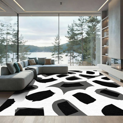 Monochromatic Abstract Organic Shapes Rug