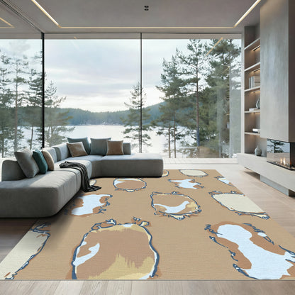 Earthy Abstract Organic Spots Rug