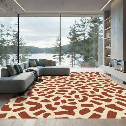 Earth Tone Organic Brushstrokes Rug