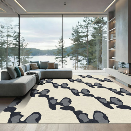 Gray Abstract Organic Flow Rug