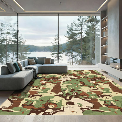 Woodland Camouflage Abstract Animal Rug