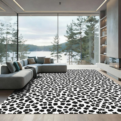 Classic Black White Animal Spot Rug