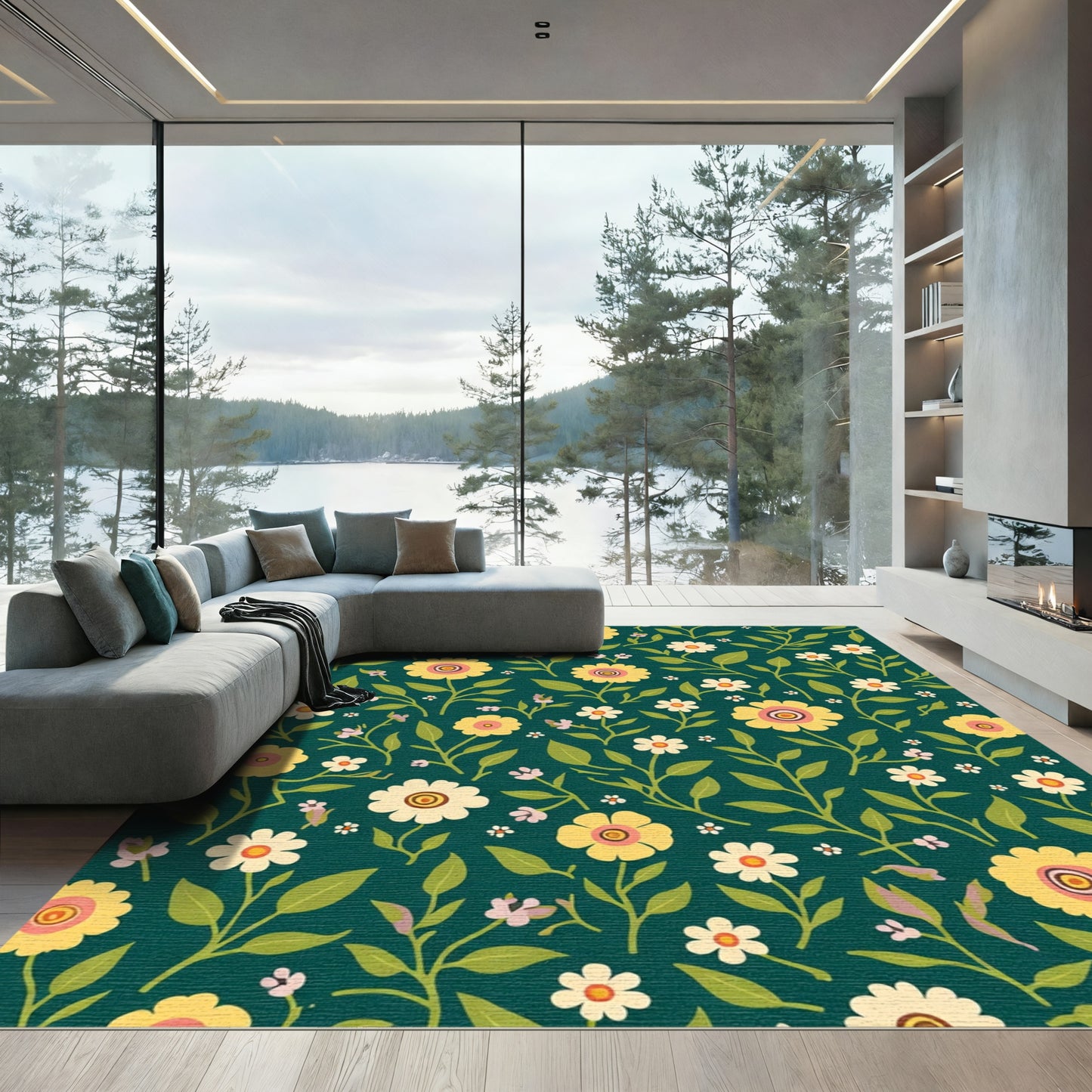 Yellow Daisy Garden Vine Rug