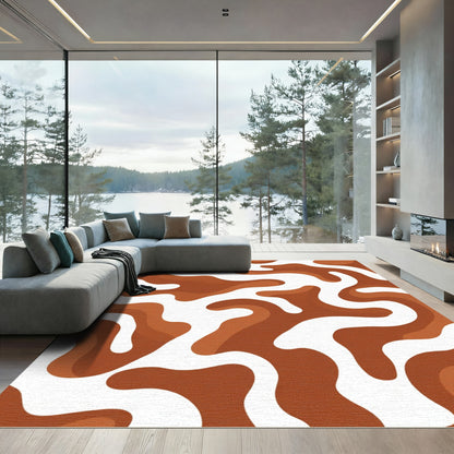 Earthy Terra Cotta Organic Flow Rug