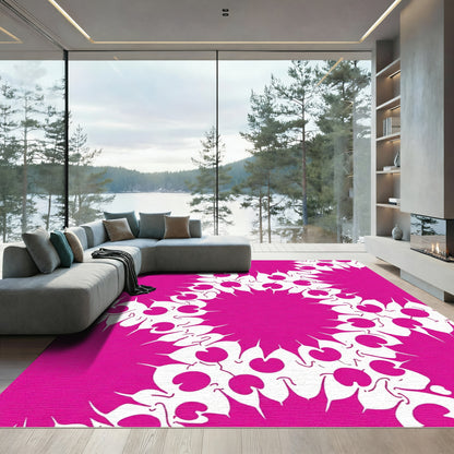 Vibrant Fuchsia Mandala Bloom Rug