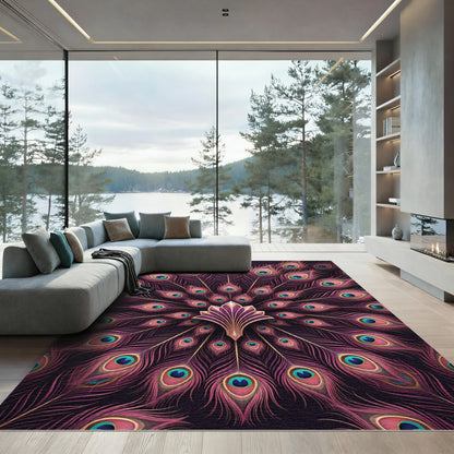 Mauve Peacock Feather Radiance Rug