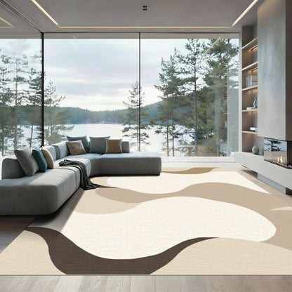 Neutral Earthy Tone Organic Wave Rug