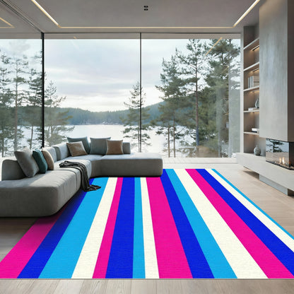 Vibrant Multicolor Vertical Stripe Rug