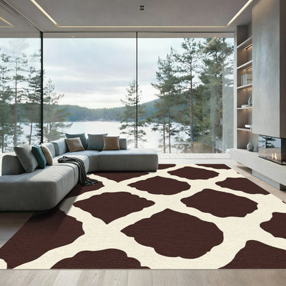 Brown Cream Organic Diamond Rug