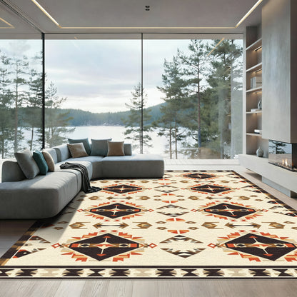 Earthy Diamond Geometric Rug
