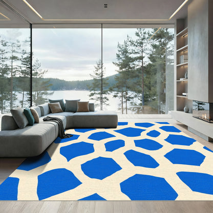 Whimsical Blue Giraffe Spot Rug