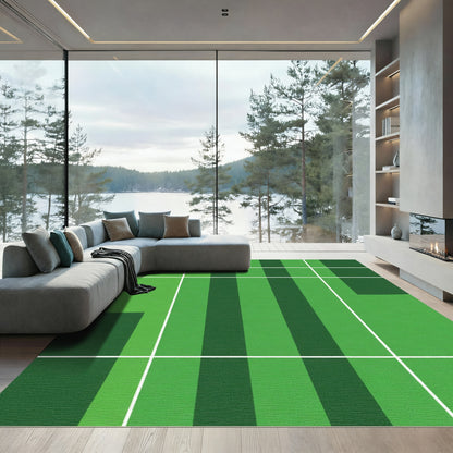 Emerald Green Stripe Blocks Rug