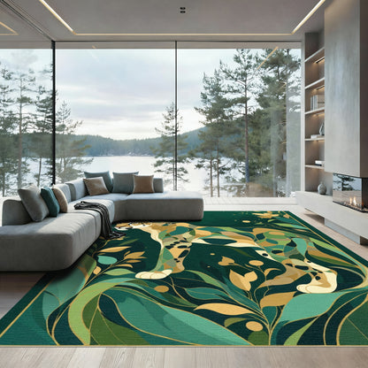 Emerald Jungle Jaguar Mosaic Rug