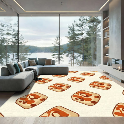 Brown Tortilla Swirl Repeating Pattern Rug