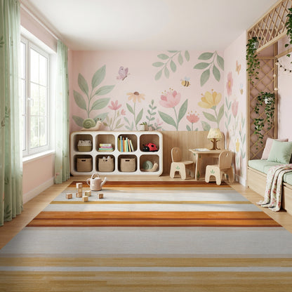 Warm Horizontal Gradient Stripes Rug
