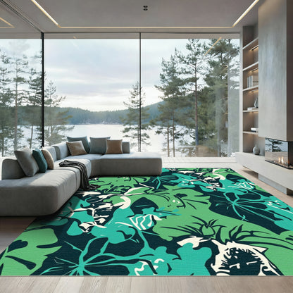Verdant Emerald Jungle Canopy Rug