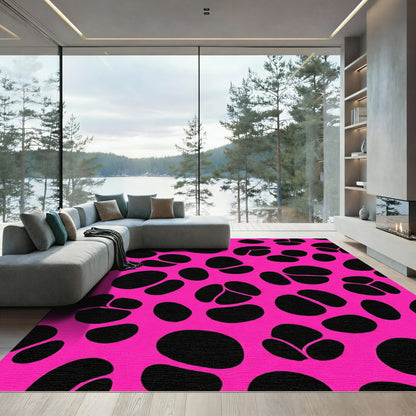 Bold Hot Pink Organic Blob Rug