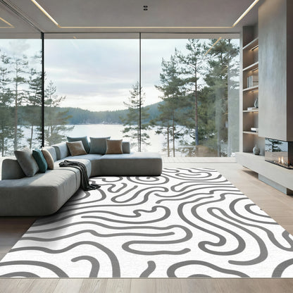 Gray Swirl Continual Line Rug